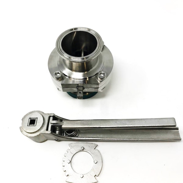 Sanitary Butterfly Valve 2"Tri Clamp EPDM 316L SS Multi-Pos Handle
